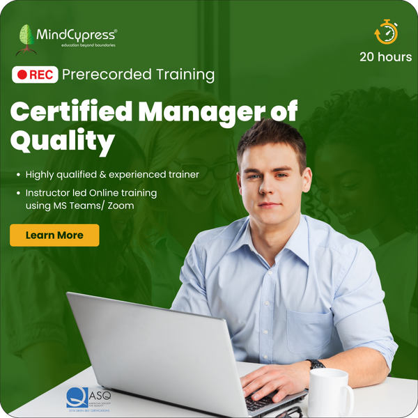 Certified Manager of Quality Prerecorded Training