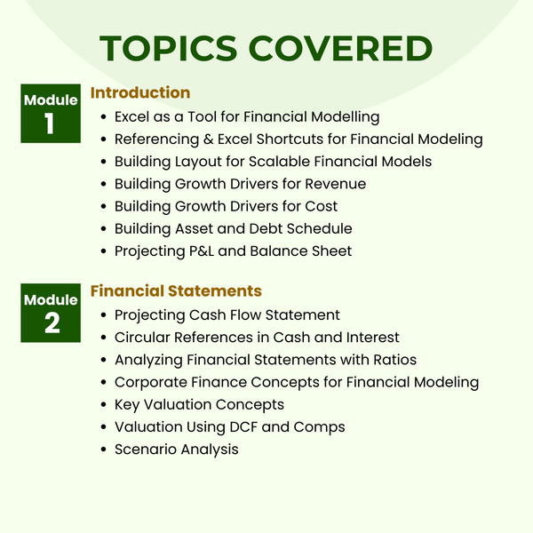 Advanced Financial Modeling Instructor Led Online Training