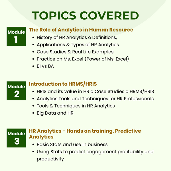 hr data analytics, human resource analytics course