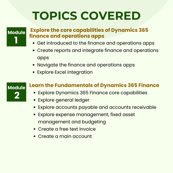 MB-920: Microsoft Dynamics 365 Fundamentals (ERP) Instructor Led Online Training