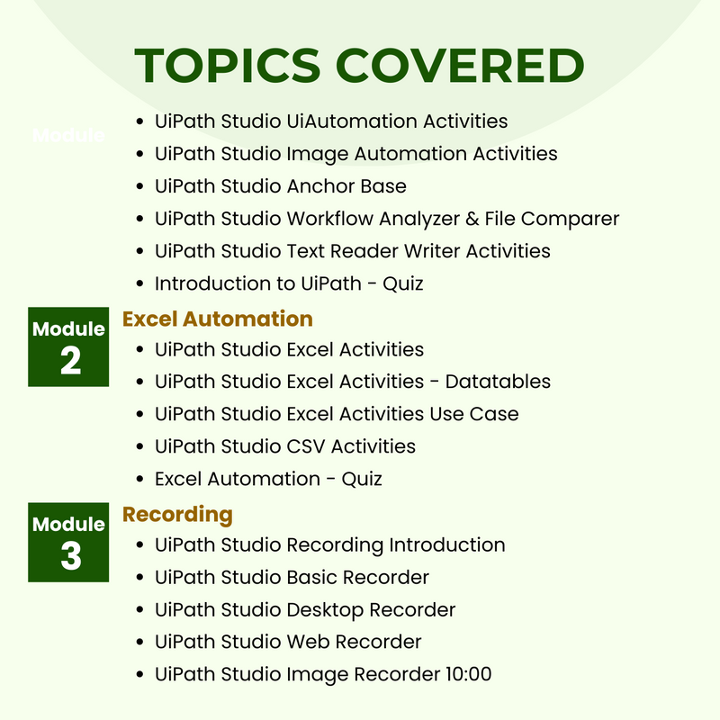 Robotics Process Automation - UI Path Self Paced eLearning Course