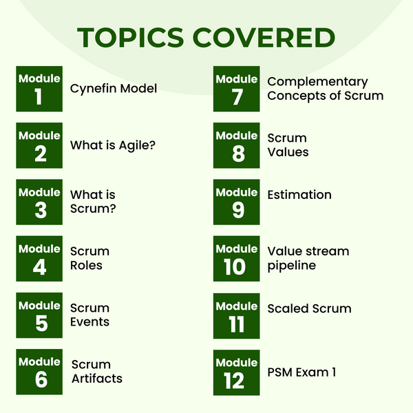 Scrum Master Professional Prep Course (PSM -1) Self Paced eLearning Course